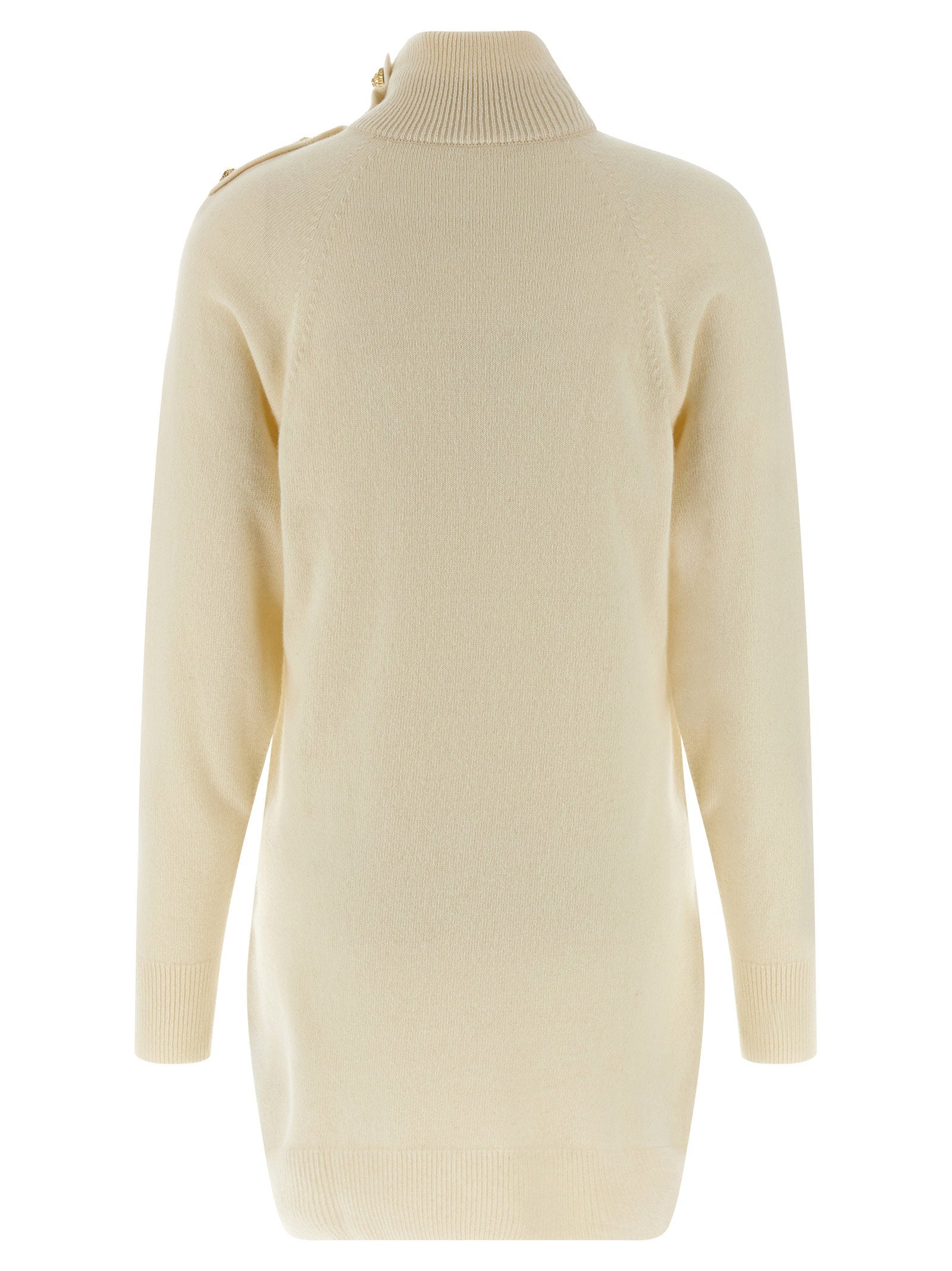 Balmain Cashmere Wool Dress Beige