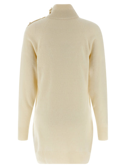 Balmain Cashmere Wool Dress Beige
