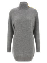 Balmain Cashmere Wool Dress Gray