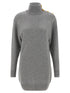 Balmain Cashmere Wool Dress Gray