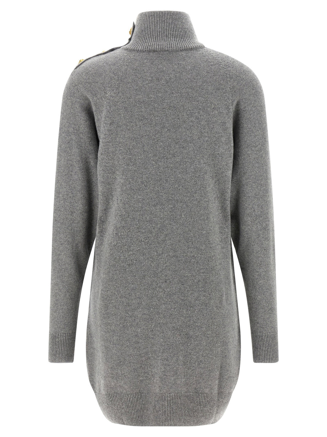 Balmain Cashmere Wool Dress Gray