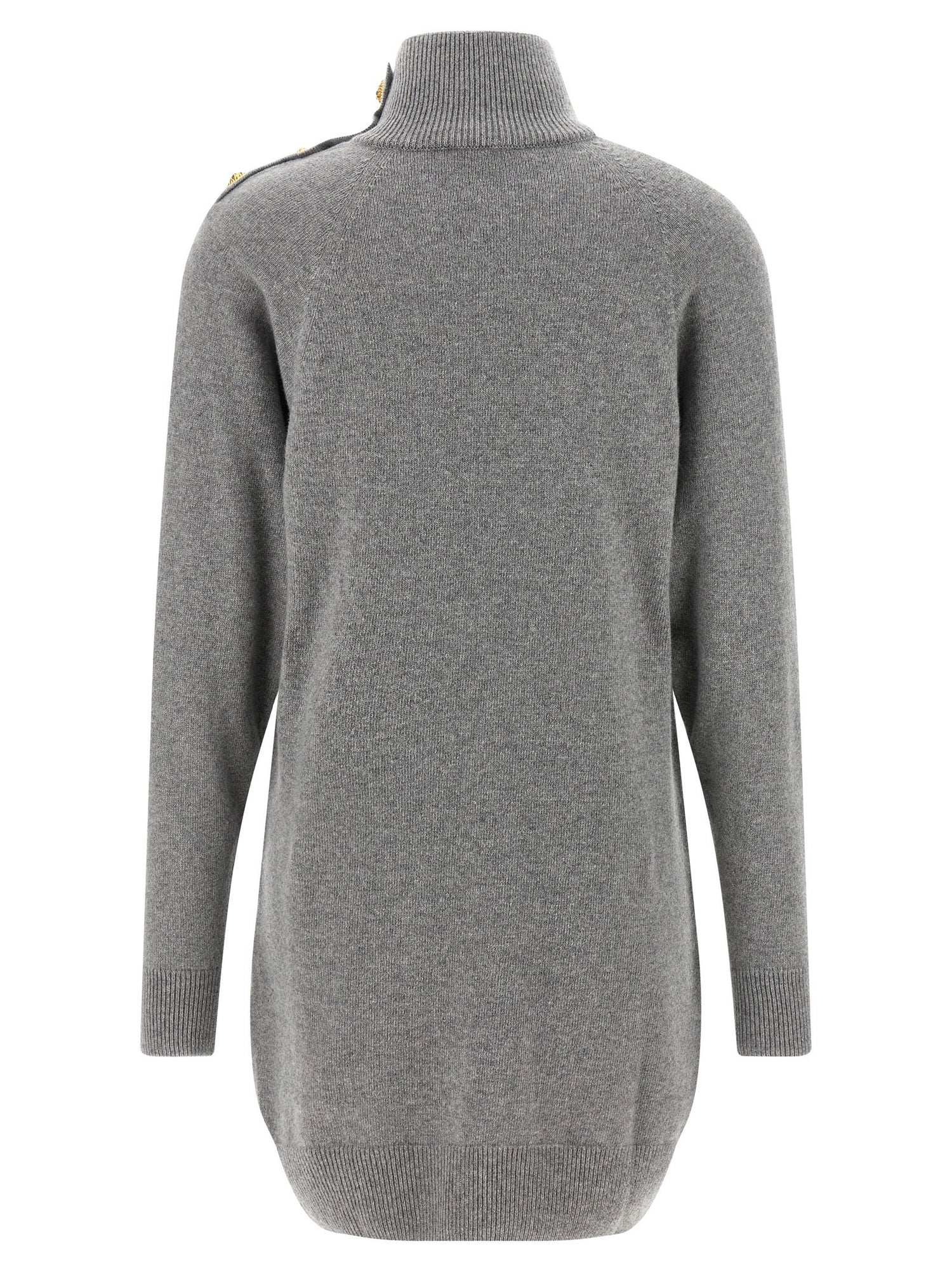 Balmain Cashmere Wool Dress Gray