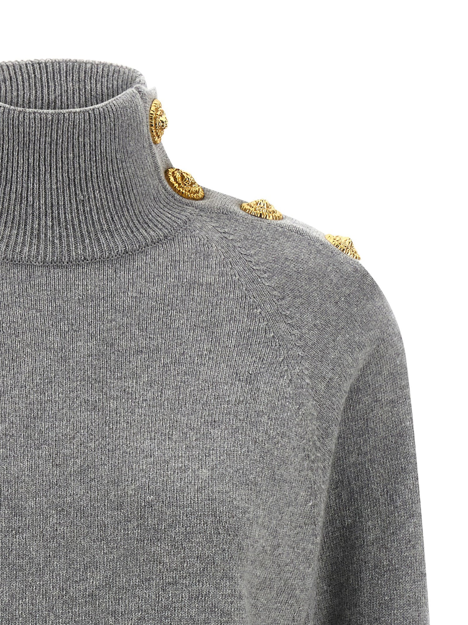 Balmain Cashmere Wool Dress Gray