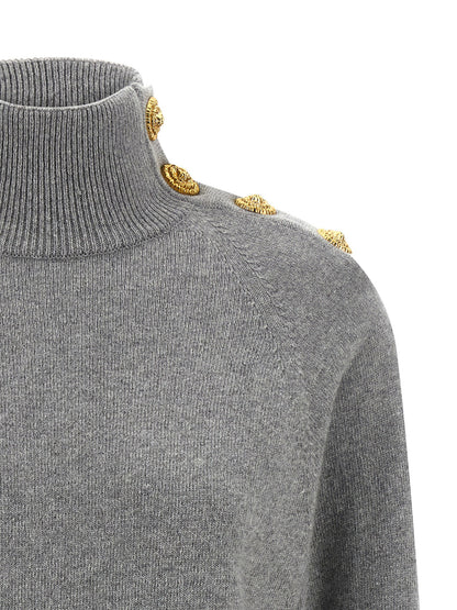 Balmain Cashmere Wool Dress Gray