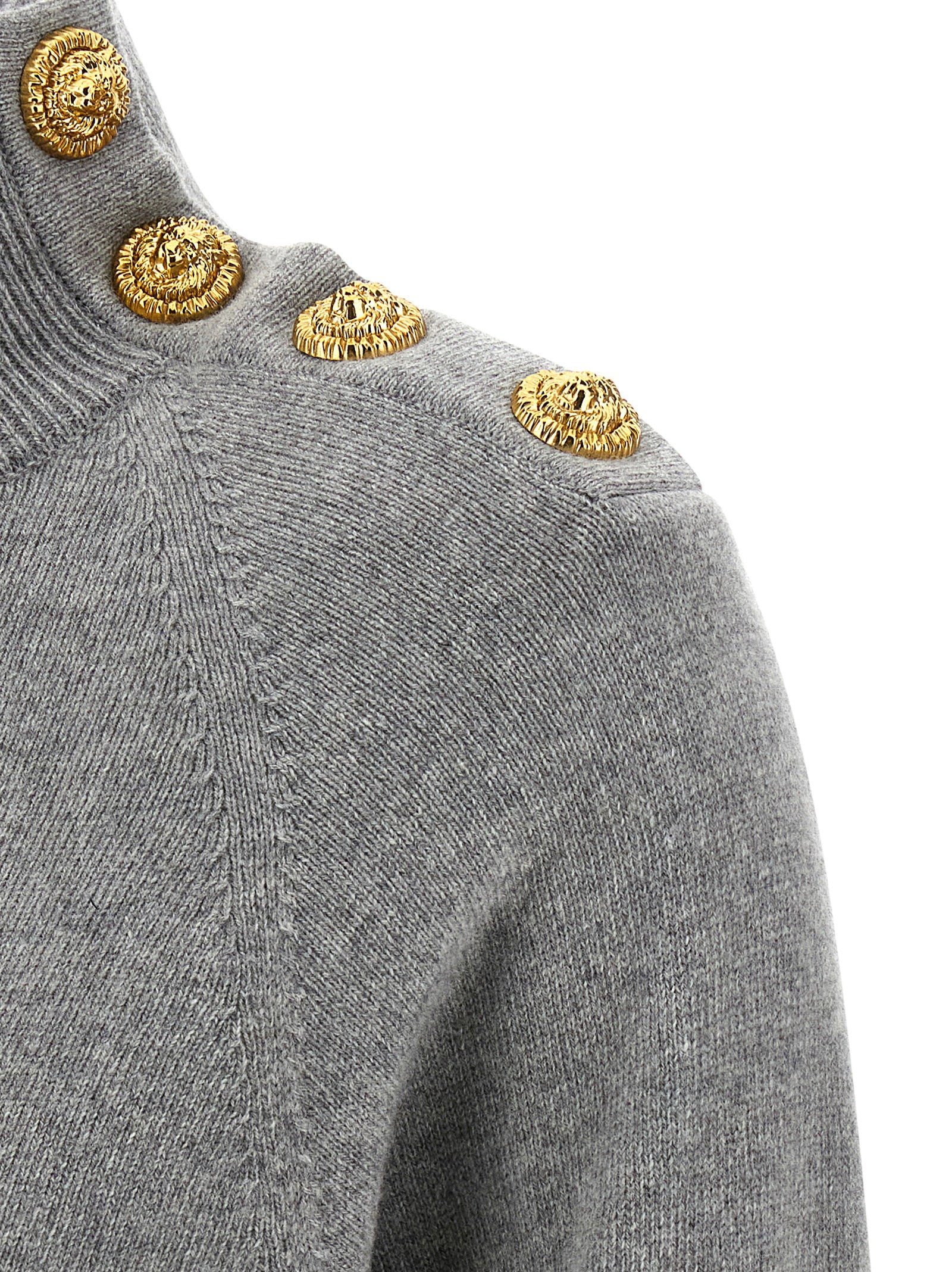 Balmain Cashmere Wool Dress Gray