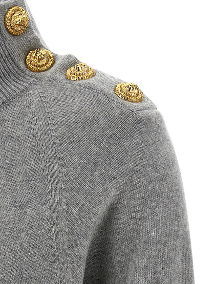 Balmain Cashmere Wool Dress Gray