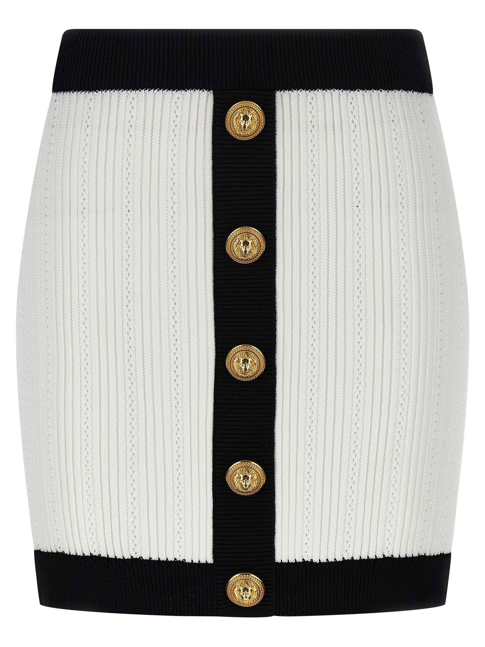 Balmain Two-tone Miniskirt White/black