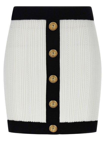 Balmain Two-tone Miniskirt White/black
