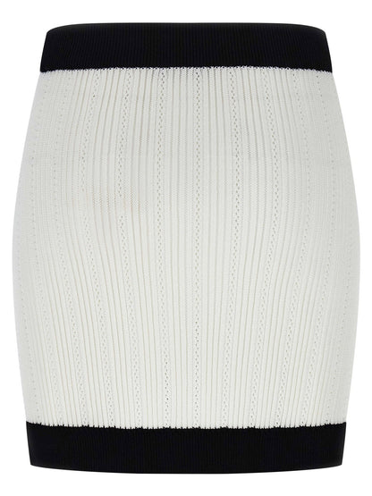 Balmain Two-tone Miniskirt White/black