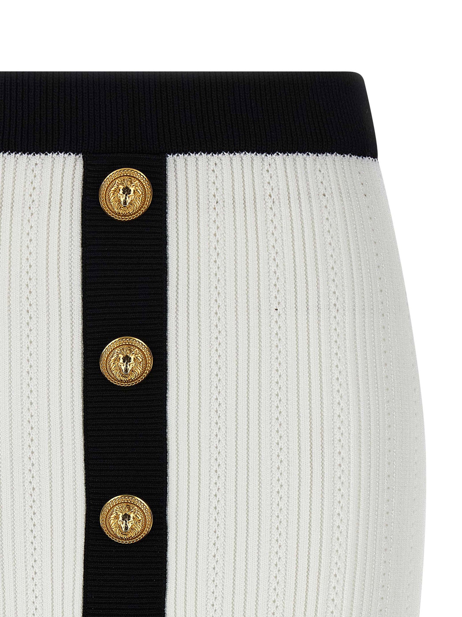 Balmain Two-tone Miniskirt White/black