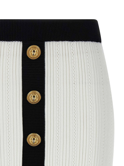 Balmain Two-tone Miniskirt White/black