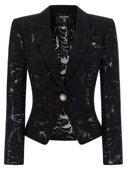 Balmain Lace Blazer Black