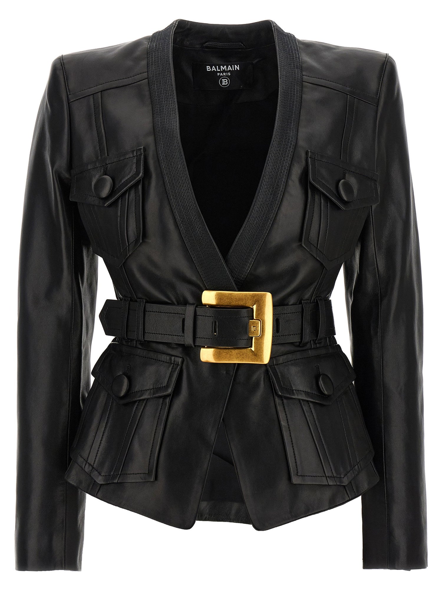 Balmain Leather Jacket Black