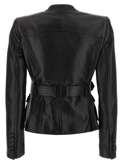 Balmain Leather Jacket Black