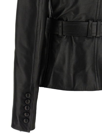 Balmain Leather Jacket Black