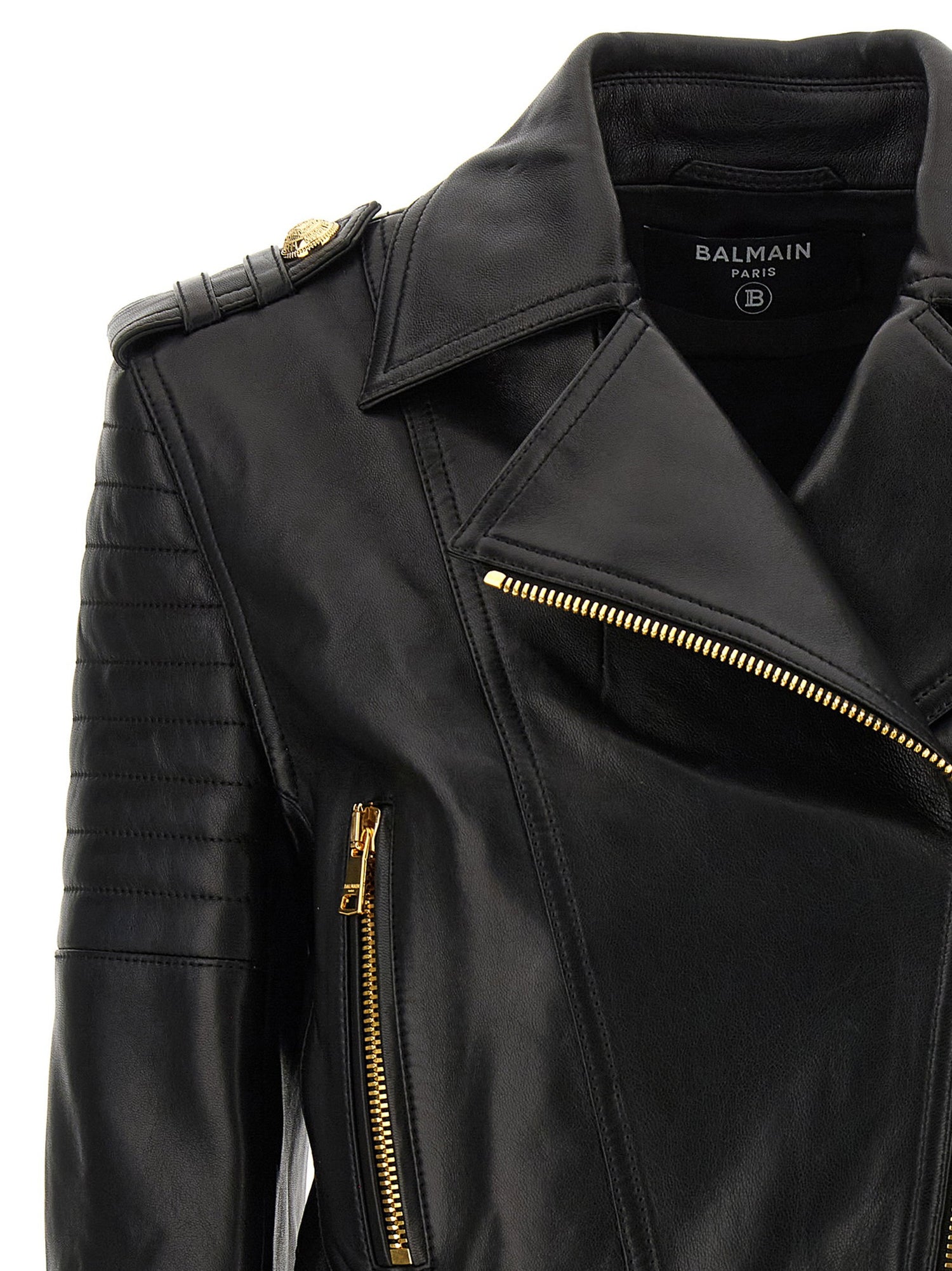 Balmain Leather Jacket Black