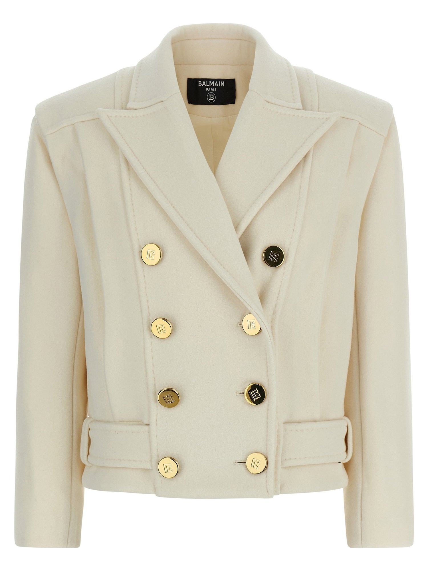 Balmain Double-breasted Coat White
