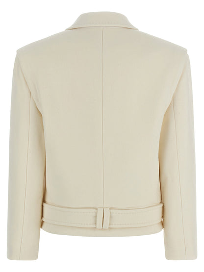 Balmain Double-breasted Coat White