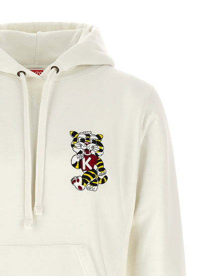 Kenzo Wild Tiger Embroidered Hoodie White