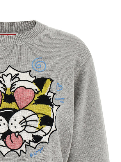 Kenzo Wild Tiger Sweater Gray