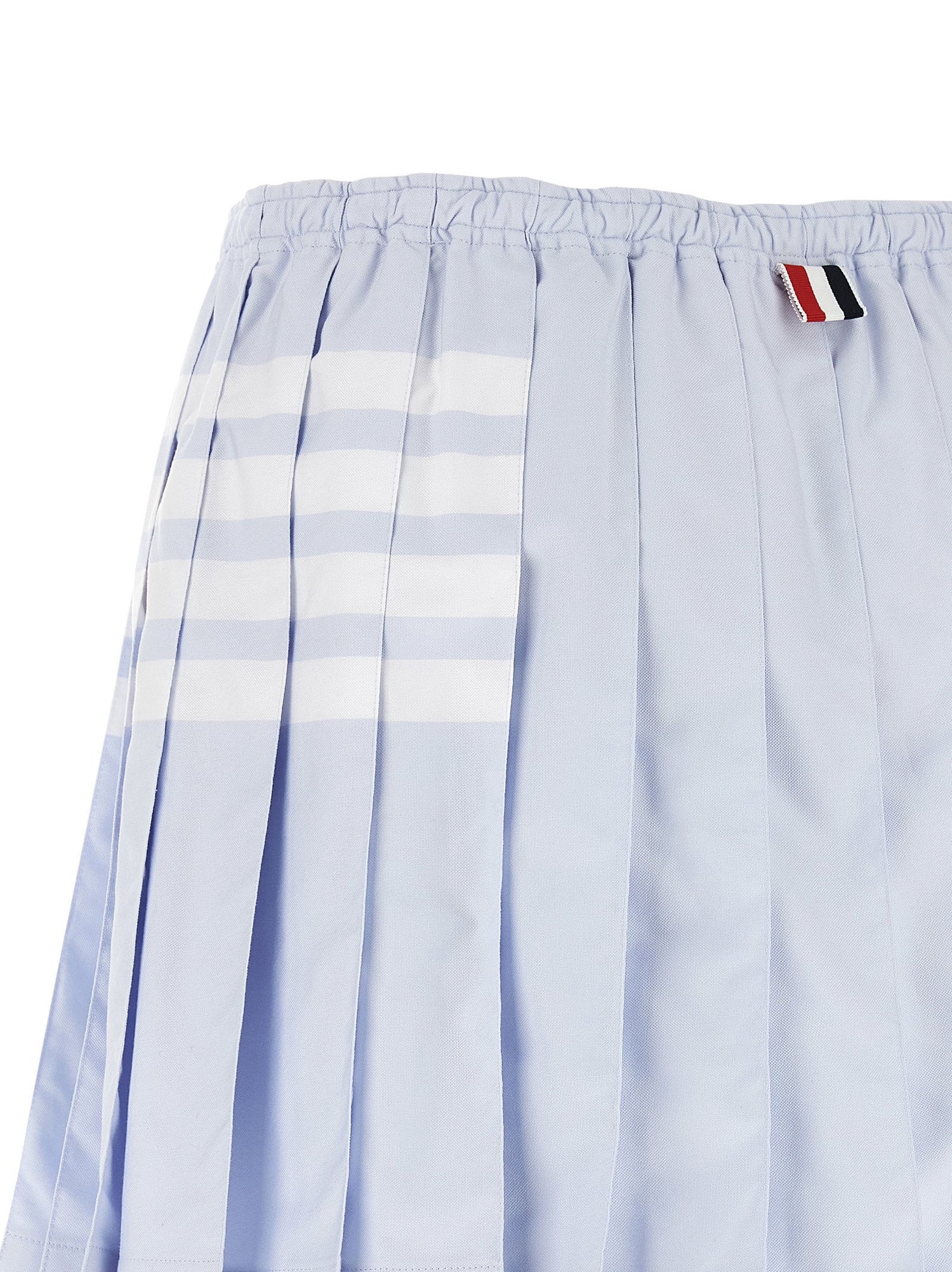 Thom Browne 4-bar Oxford Pleated Skirt Light blue
