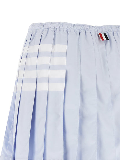 Thom Browne 4-bar Oxford Pleated Skirt Light blue