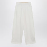 Max Mara White Silk Blend Cropped Trousers White
