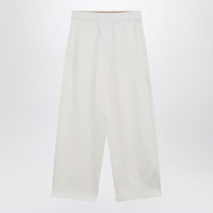 Max Mara White Silk Blend Cropped Trousers White
