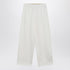 Max Mara White Silk Blend Cropped Trousers White
