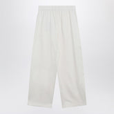 Max Mara White Silk Blend Cropped Trousers White