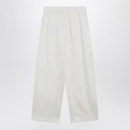 Max Mara White Silk Blend Cropped Trousers White