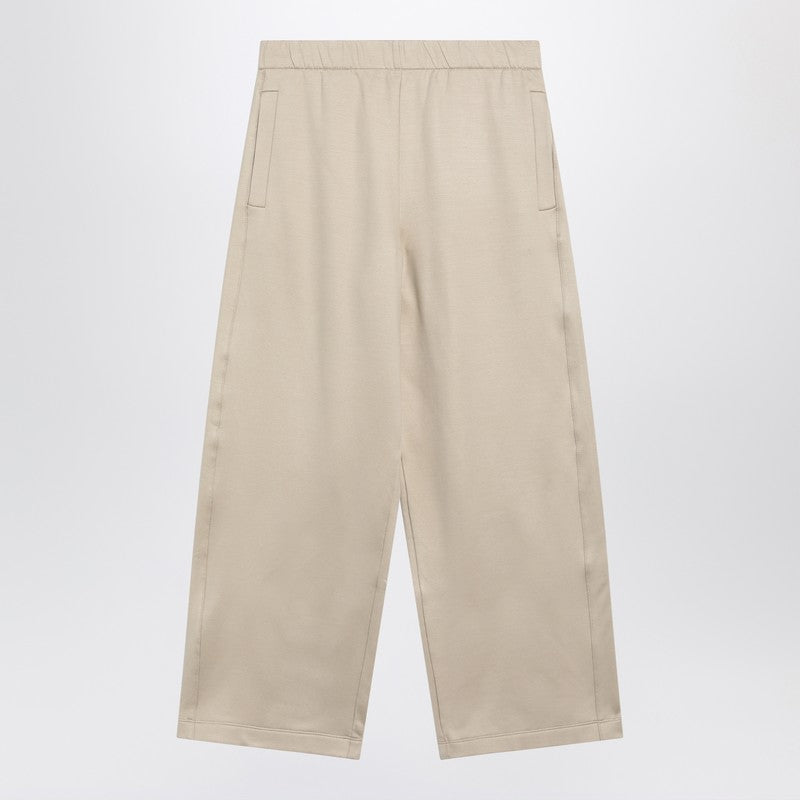 Max Mara Beige Silk Blend Cropped Trousers Beige