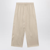 Max Mara Beige Silk Blend Cropped Trousers Beige