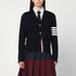 Thom Browne Navy Blue Wool 4-Bar V-Neck Cardigan Blue