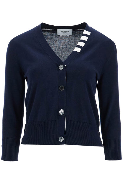 Thom Browne cotton 4-bar Cardigan Blue