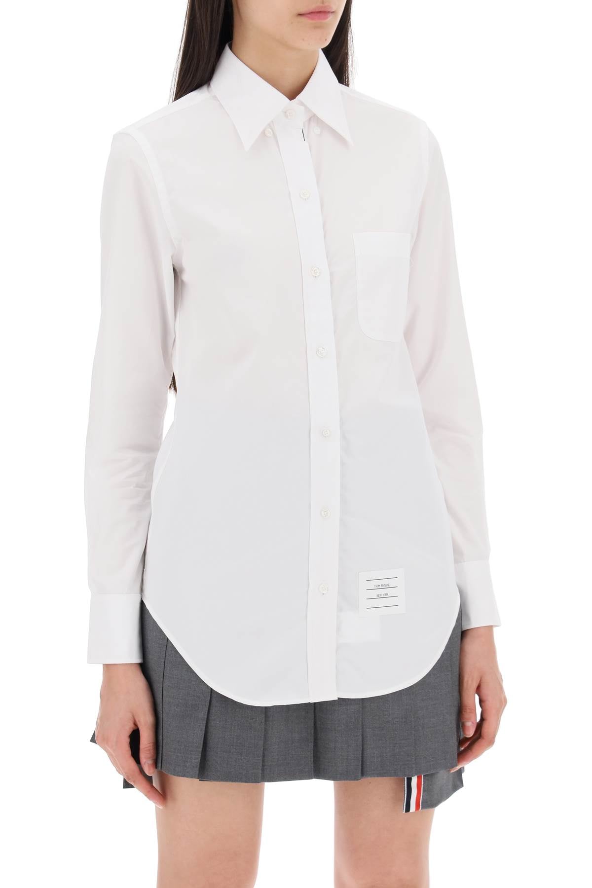 Thom Browne fitted shirt in poplin white