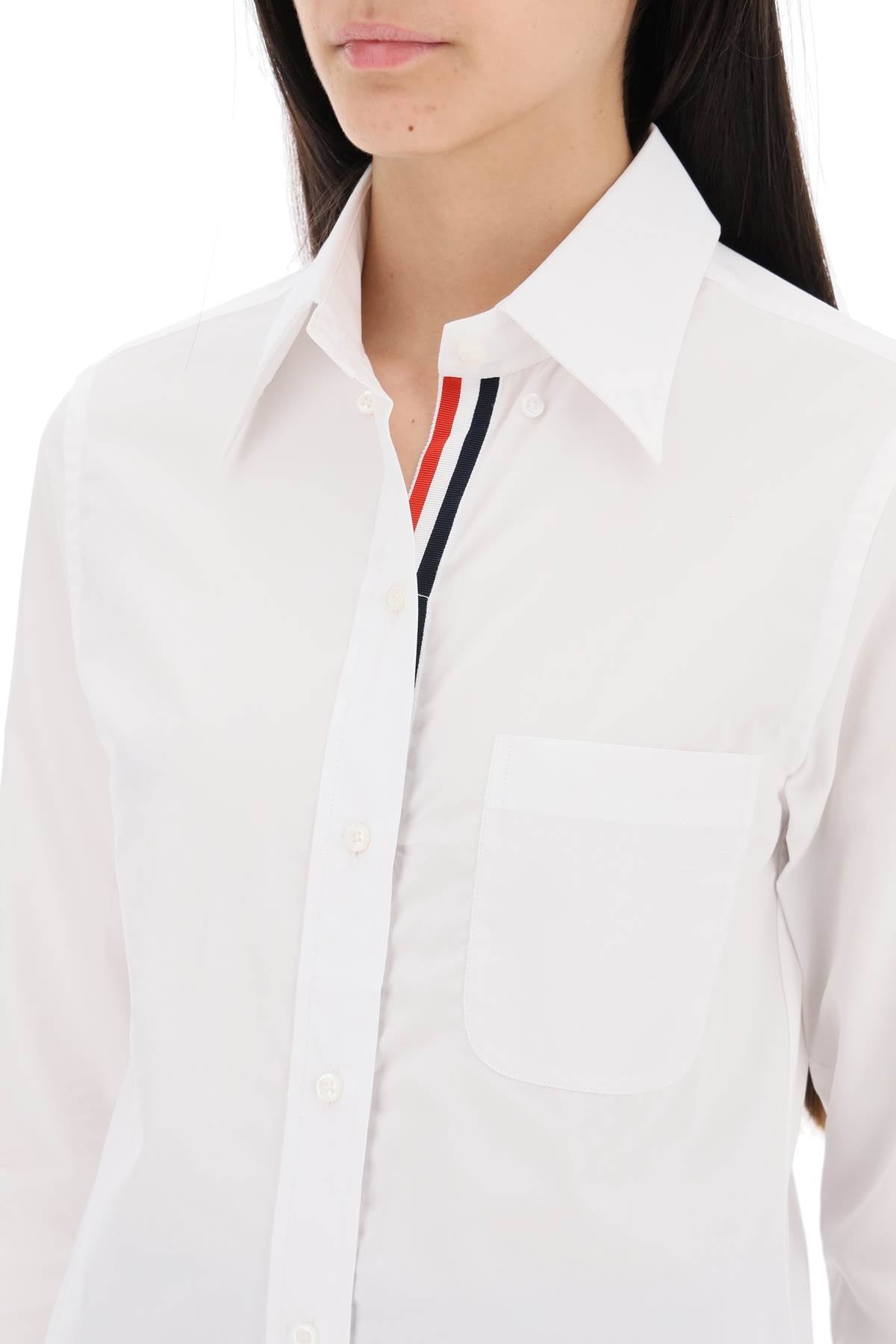 Thom Browne fitted shirt in poplin white