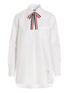 Thom Browne Logo Pussy Bow Blouse White