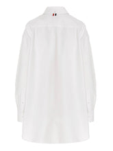Thom Browne Logo Pussy Bow Blouse White