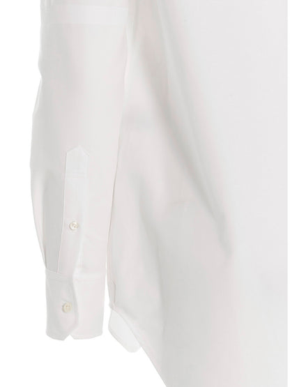 Thom Browne Logo Pussy Bow Blouse White