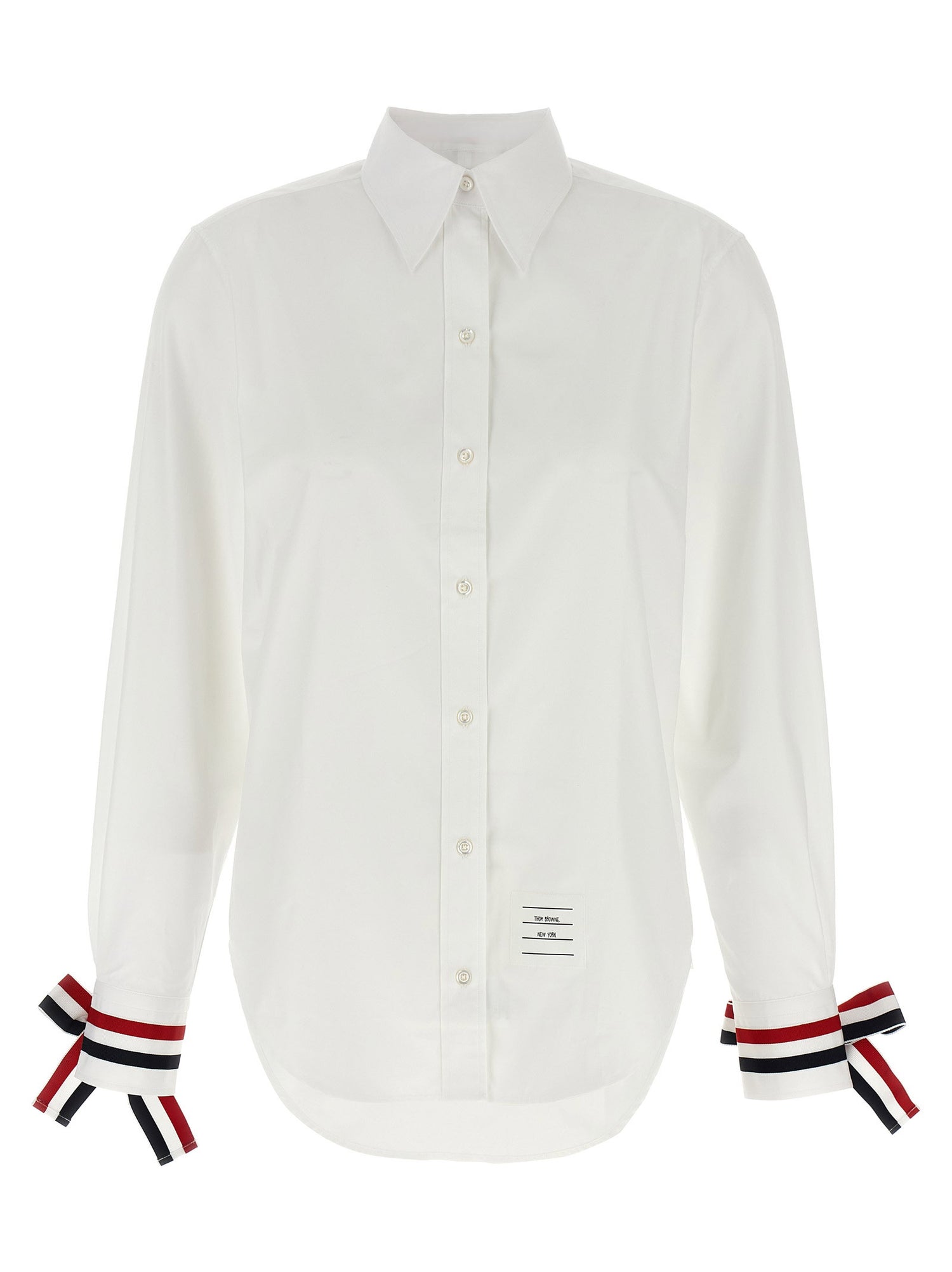 Thom Browne Rwb Tape Cuffs Shirt White