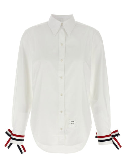 Thom Browne Rwb Tape Cuffs Shirt White