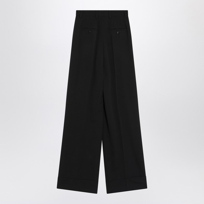 Dolce &amp; Gabbana High-waisted wool-blend trousers in black Black