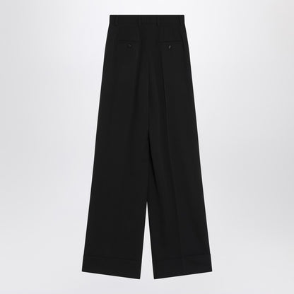Dolce &amp; Gabbana High-waisted wool-blend trousers in black Black