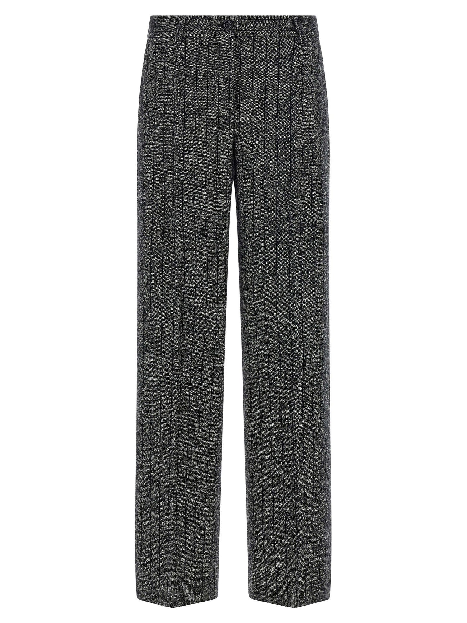 Dolce &amp; Gabbana Striped Wool Pants White/black