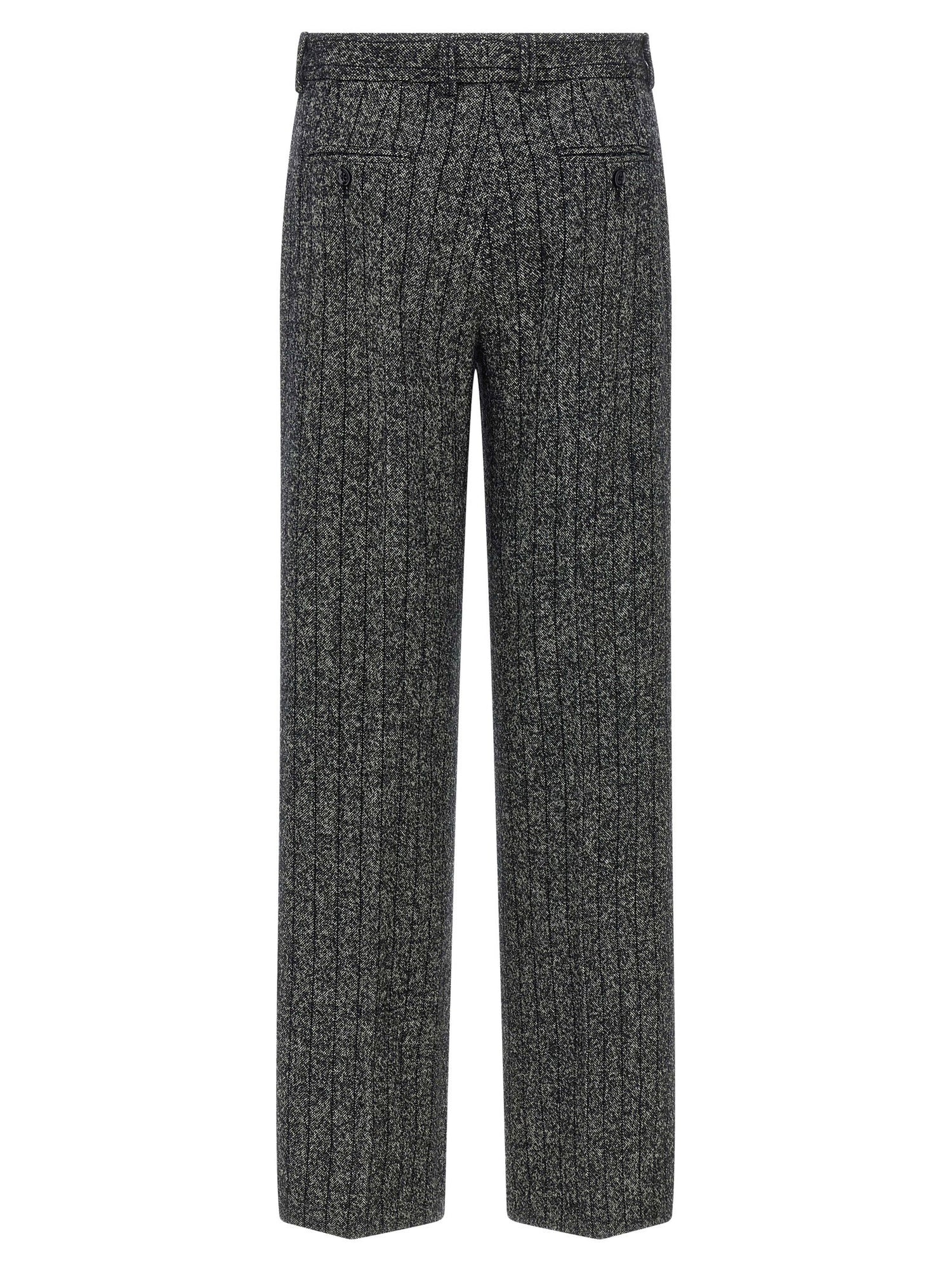 Dolce &amp; Gabbana Striped Wool Pants White/black