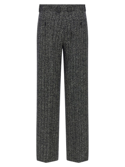 Dolce &amp; Gabbana Striped Wool Pants White/black