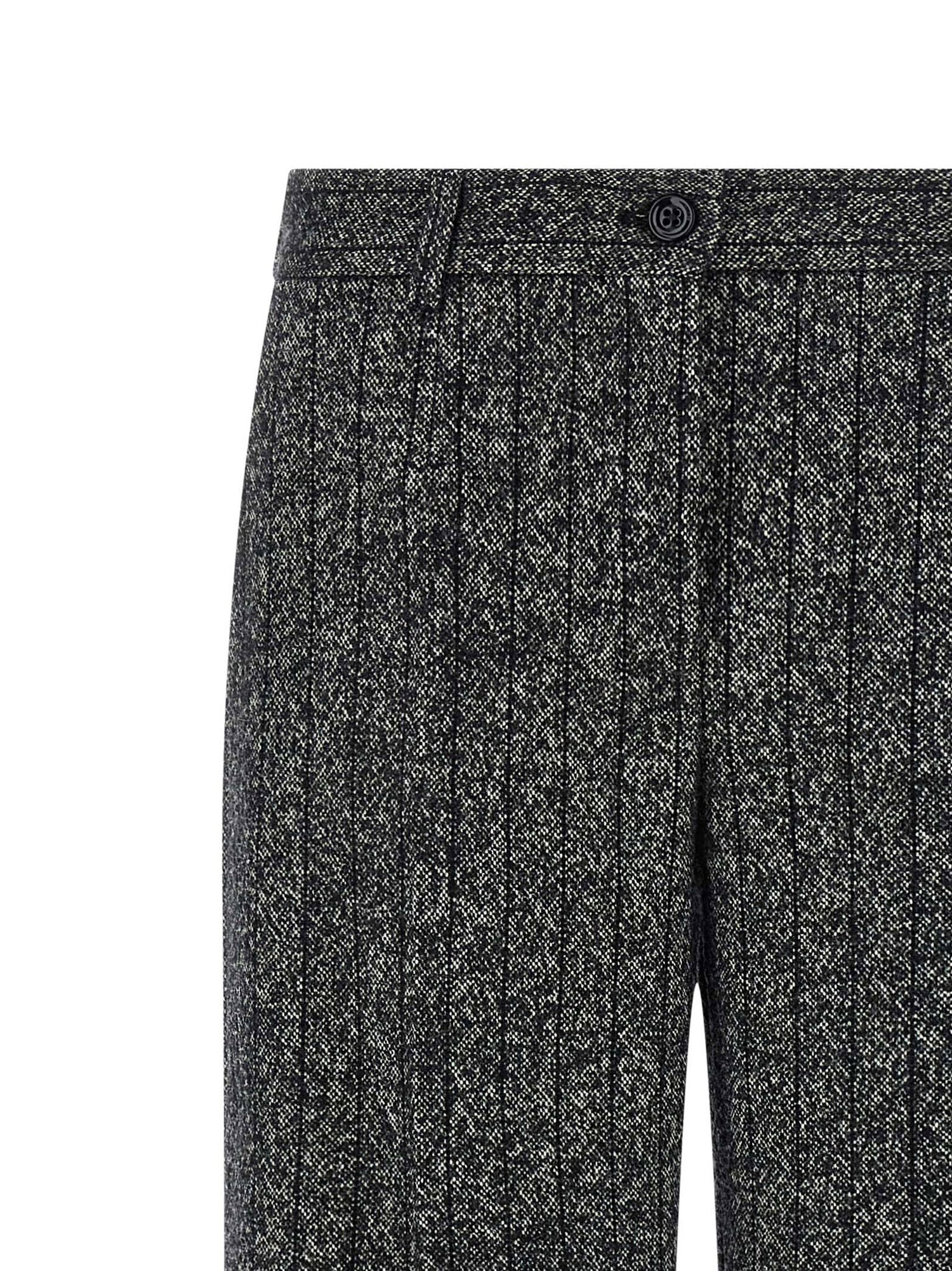 Dolce &amp; Gabbana Striped Wool Pants White/black
