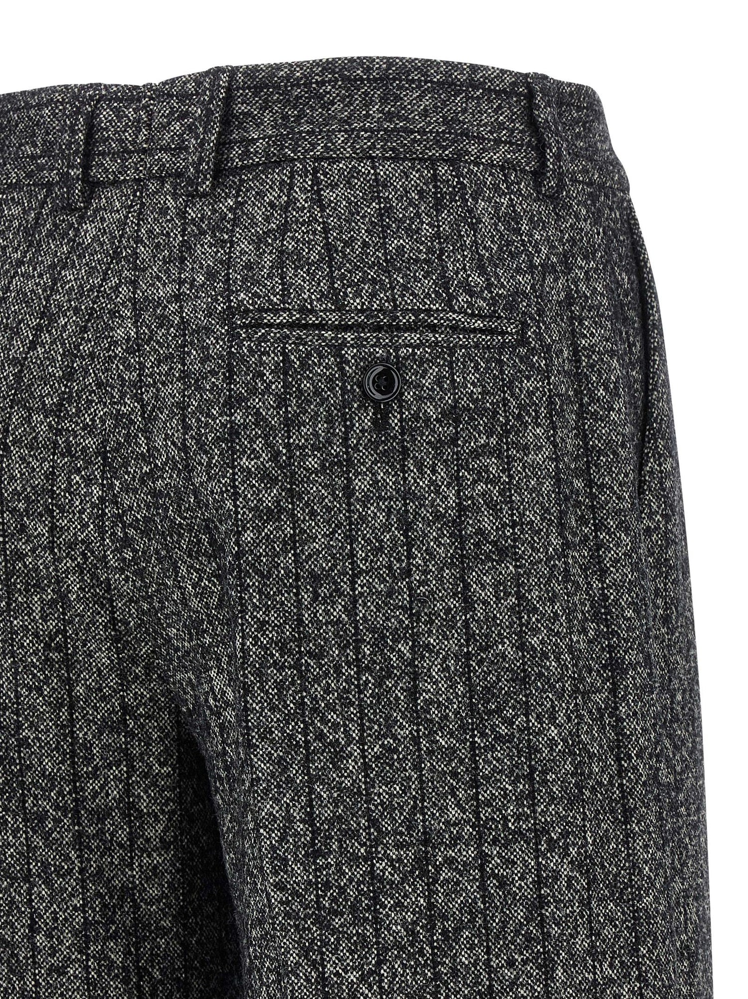 Dolce &amp; Gabbana Striped Wool Pants White/black