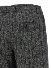 Dolce & Gabbana Striped Wool Pants White/black